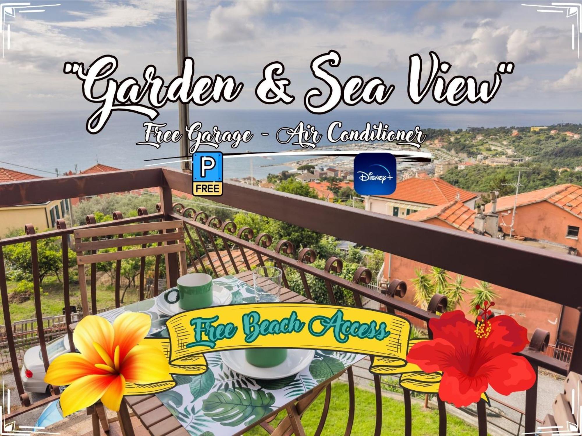 Garden & Sea View - Free Beach Access And Garage - Wifi Varazze Exterior photo